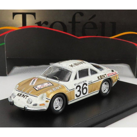 TROFEU RENAULT ALPINE A110 N 36 RALLY YPRES 1972 F.VANDECAVEYE - W.PLAS - WHITE GOLD 1/43