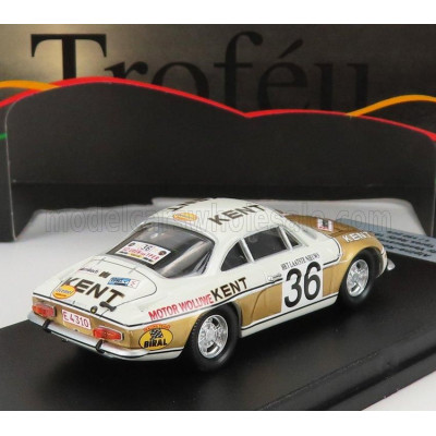 TROFEU RENAULT ALPINE A110 N 36 RALLY YPRES 1972 F.VANDECAVEYE - W.PLAS - WHITE GOLD 1/43