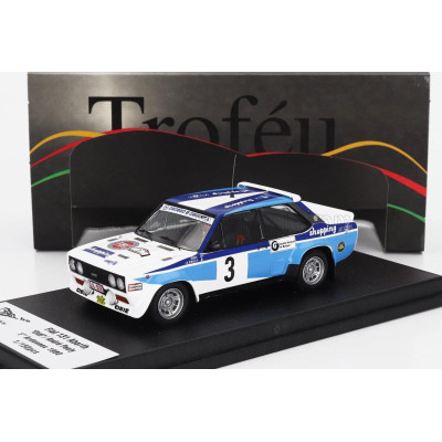 TROFEU FIAT 131 ABARTH WINNER RALLY CIRCUIT DES ARDENNES 1980 DIDI - ANDRE PAULY - WHITE BLUE 1/43