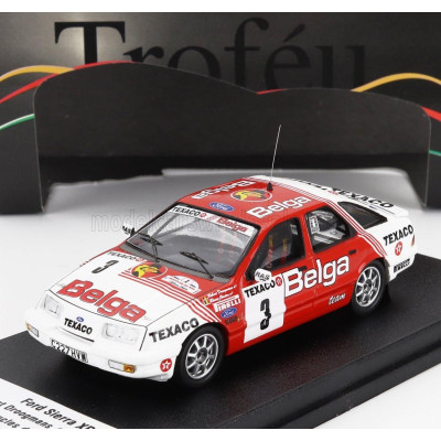 TROFEU FORD ENGLAND SIERRA XR 4x4 TEAM BELGA N 3 BOUCLES DE SPA 1988 ROBERT DROOGMANS - RONNY JOOSTEN - RED WHITE 1/43