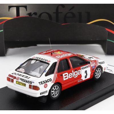 TROFEU FORD ENGLAND SIERRA XR 4x4 TEAM BELGA N 3 BOUCLES DE SPA 1988 ROBERT DROOGMANS - RONNY JOOSTEN - RED WHITE 1/43