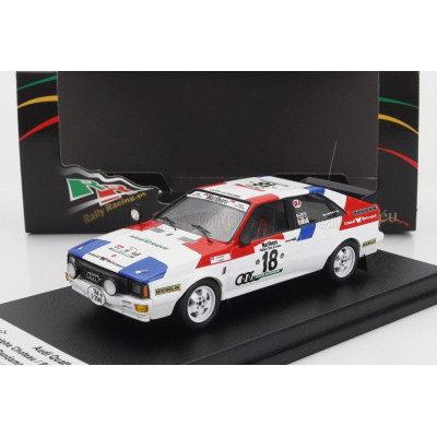 TROFEU AUDI QUATTRO N 18 RALLY BANDAMA 1981 A.CHOTEAU - P.Y.BUREL - WHITE RED BLUE 1/43