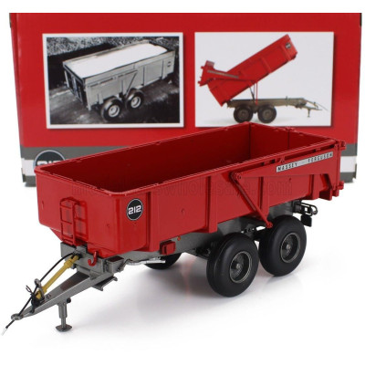 UNIVERSAL HOBBIES MASSEY FERGUSON TRAILER MF 212 GENERATION 1 TANDEM TIPPING - RED 1/32
