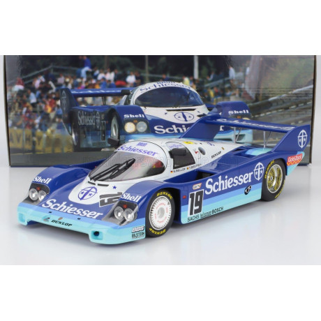 WERK83 PORSCHE 956B 2.6L TURBO TEAM BRUN MOTORSPORT N 19 1000km SPA 1985 STEFAN BELLOF - THIERRY BOUTSEN - 2 TONE BLUE WHITE 1/1