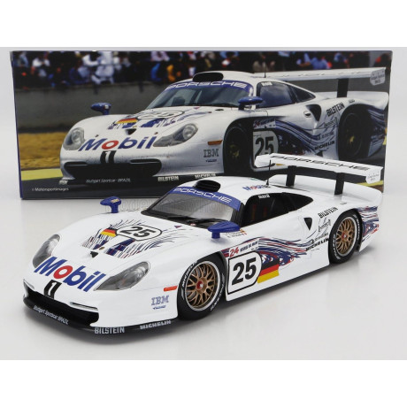 WERK83 PORSCHE 911 3.2L GT1 EVO TEAM PORSCHE AG N 25 24h LE MANS 1997 H.J.STUCK - T.BOUTSEN - B.WOLLEK - WHITE 1/18
