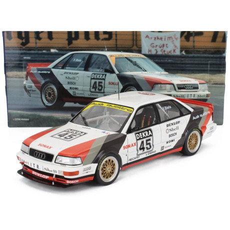 WERK83 AUDI V8 QUATTRO TEAM AZR N 45 CHAMPION DTM SEASON 1991 FRANK BIELA - WHITE RED BLACK 1/18