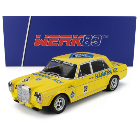 WERK83 MERCEDES BENZ 300 SEL 6.8 TEAM HANNEN ALT N 38 HOCKENHEIM 1971 HANS HEYER - YELLOW 1/18