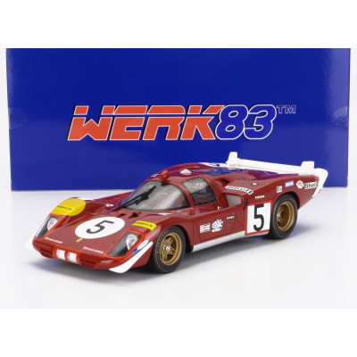 WERK83 FERRARI 512S 5.0L V12 LONG TAIL TEAM SEFAC SPA FERRARI N 5 24h LE MANS 1970 JACKY ICKX - PETER SCHETTY - RED 1/18