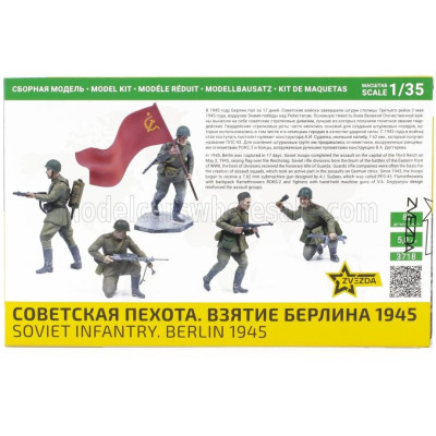 ZVEZDA FIGURES SOLDIER MILITARY SOVIET INFANTRY 1945 1/35