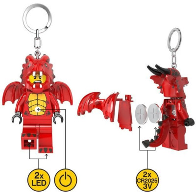 LEGO svítící klíčenka - Červený drak