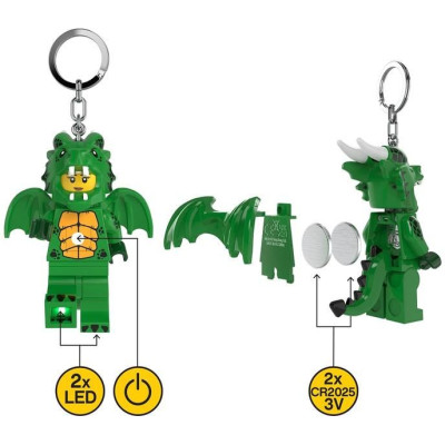 LEGO svítící klíčenka - Zelená dračice