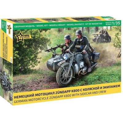 Model Kit military 3717 - Zuendapp K800 Motorcycle w/sidecar (1:35)