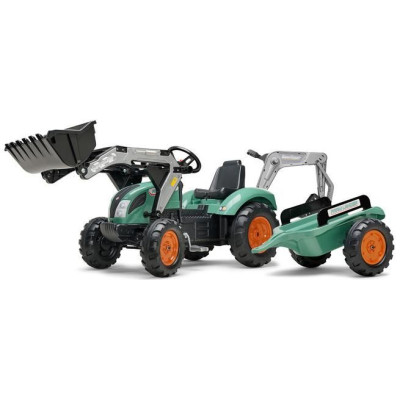 FALK - Farm Lander pedálos traktor rakodóval, kotrógéppel és burkolattal
