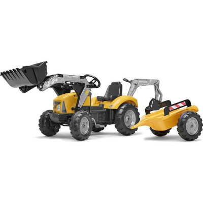 FALK - SuperBuilder pedálos traktor rakodóval, kotrógéppel és iparvágánnyal