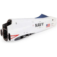 9-es Hangar Hawk/T-45 140-160N távirányítású modellrepülőgép alkatrésze: törzs hátsó része. Összeszerelt törzs hátsó része nyomtatott fóliával. Fülkefedél rögzítő reteszek felszerelve.