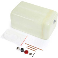 Hangar 9 Hawk/T-45 140-160N RC modellrepülőgép alkatrész: 5,0 literes üvegszálas üzemanyagtartály alumínium nyakkal. A csomagolás tartalmazza a végzárókat, szerelvényeket és üzemanyagtömlőket.