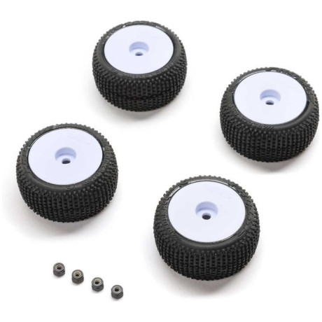 Pro-Line kerék Blockade gumikkal, fehér tárcsa (4): Micro-T