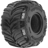 Pro-line 1.25"/1.75" Dreadnaught gumiabroncsok, 1:18-as monster truck RC autó modellekhez. Méretek ⌀83x54mm. Keverék M2 (közepes). Nyitott cellás betét.