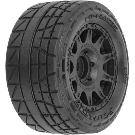 Pro-Line felni gumikkal 1:18 Menace Street H12mm, fekete tárcsafék (4): Granite GROM