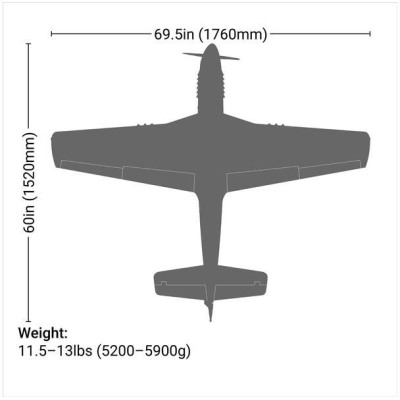 Hangar 9 P-51D Mustang 1.8m 20cc ARF