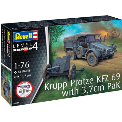 Starter Kit military 73344 - Krupp Protze KFZ 69 with 3,7cm Pak (1:76)