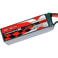 LiPo akkumulátor készlet ManiaX 55/110C terhelhetőségsel, töltés 1-3C, max. 5C. Hat cellás 6S 22.2V 5500 mAh, méretek: 158x45x54mm, súly: 826g, szerviz csatlakozó JST-XH.