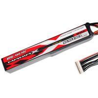 LiPo akkumulátor készlet ManiaX 55/110C terhelhetőségsel, töltés 1-3C, max. 5C. Tizenkét cellás 12S 44.4V 5500 mAh, méretek: 310x50x54mm, súly: 1695g, szerviz csatlakozó JST-XH.