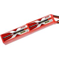 LiPo akkumulátor készlet ManiaX 70/140C terhelhetőségsel, töltés 1-3C, max. 5C. Tizenkét cellás 12S 44.4V 5100 mAh, méretek: 310x50x50, súly: 1620g, szerviz csatlakozó JST-XH.