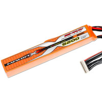 LiPo akkumulátor készlet ManiaX 80/160C terhelhetőségsel, töltés 1-3C, max. 5C. Tizenkét cellás 12S 44.4V 5200 mAh, méretek: 310x48x50, súly: 1625g, szerviz csatlakozó JST-XH.