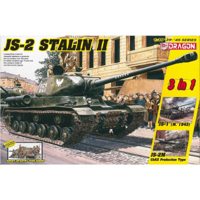 Model Kit military 6537 - JS-2 Stalin II (3 in 1) + Soviet Infantry Tank Riders (1:35)