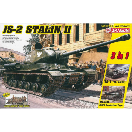Model Kit military 6537 - JS-2 Stalin II (3 in 1) + Soviet Infantry Tank Riders (1:35)