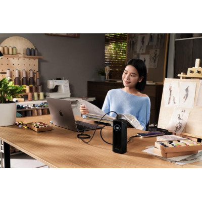 EcoFlow RAPID Power Banka (25000mAh,170W) 2x100W vestavěný USB-C kabel - černá