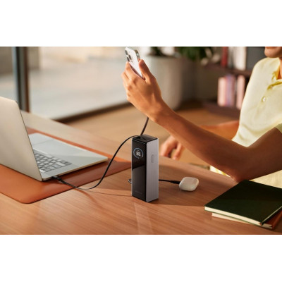 EcoFlow RAPID Power Banka (25000mAh,170W) 2x100W vestavěný USB-C kabel - stříbrná