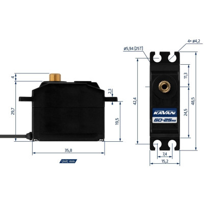 GO-25MG digitální miniservo (0.065s/60°, 6kg.cm)