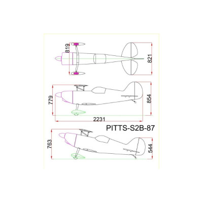 87" Pitts S2B Sárga Bulldog (2,2m)