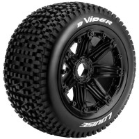 Komplett hátsó kerekek 1/5-ös buggykhoz. Salakhoz kifejezetten alkalmas gumiabroncsok. Baja 5B-hez való tárcsafék.