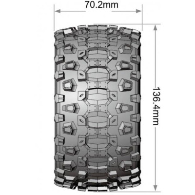 MT-UPHILL SOFT 1/10, 12mm, 14mm a 17mm odnímatelný hex, Černé disky, 2 ks