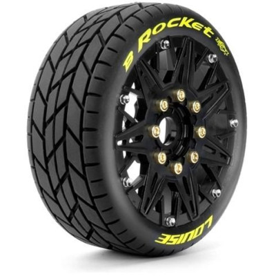 B-ROCKET SOFT 1/8, 0 a 1/2 offset 17mm odnímatelný hex, Černé disky, 2 ks