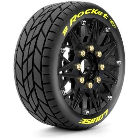 B-ROCKET SOFT 1/8, 0 a 1/2 offset 17mm odnímatelný hex, Černé disky, 2 ks