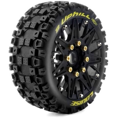 B-UPHILL SOFT 1/8, 0 a 1/2 offset 17mm odnímatelný hex, Černé disky, 2 ks