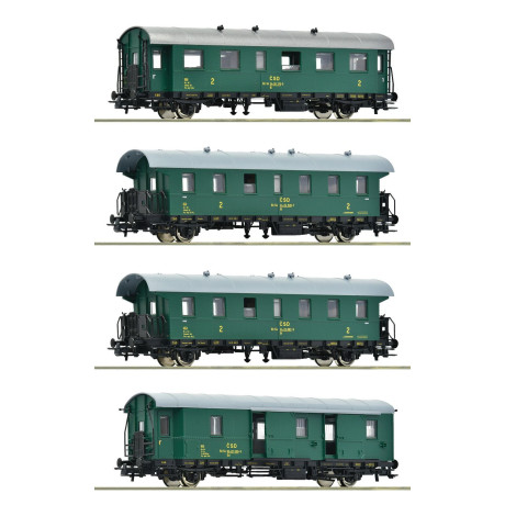 ROCO Négy személyszállító kocsival ellátott ČSD H0 készlet