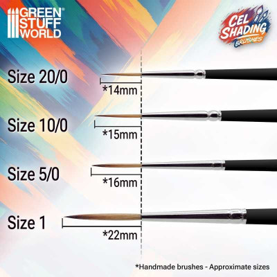 Cel Shading szintetikus ecsetek – 4 darabos csomag