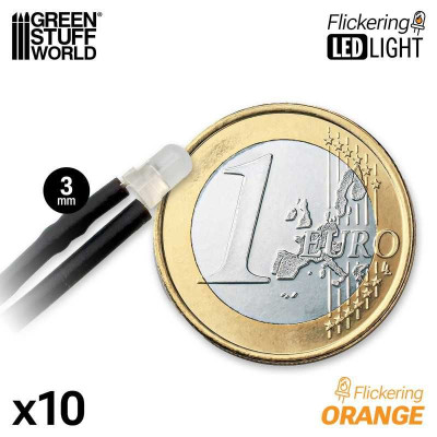 NARANCSSÁRGÁN VILLOGÓ LED diódák - 3 mm 10 db