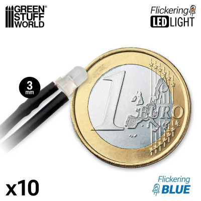 KÉK VILLOGÓ LED diódák - 3 mm 10 db