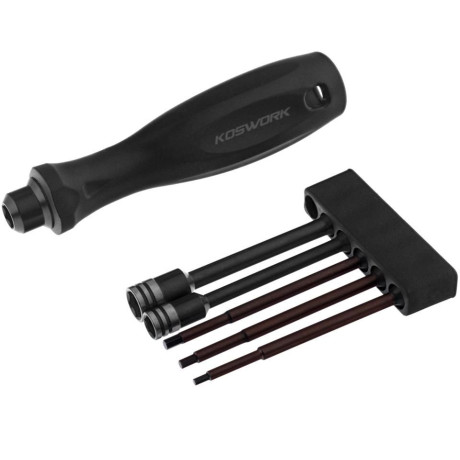 Set 1/4" bitů včetně rukojeti (1.5, 2.0, 2.5mm imbus a 5.5, 7mm nástrčkový)