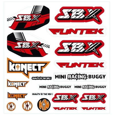 Samolepky SBX buggy, červené
