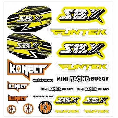 Samolepky SBX buggy, žluté
