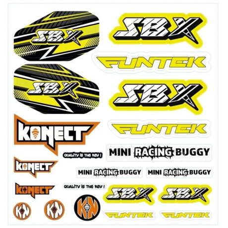 Samolepky SBX buggy, žluté