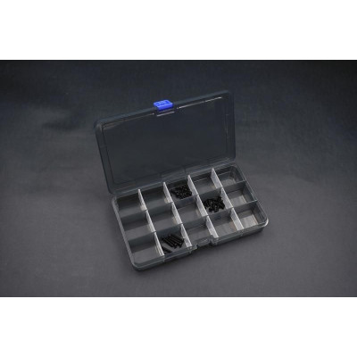Box na díly 177x102x25 mm (15 přihrádek, vyjímatelné přepážky)