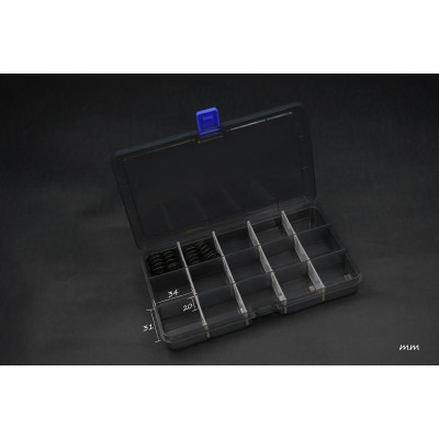 Box na díly 177x102x25 mm (15 přihrádek, vyjímatelné přepážky)
